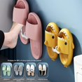 thumbnail image 5 of 3 piezas de perchero para zapatillas de baño, zapatero multifuncional, para colgar en la pared, sin taladrar, zapatero plegable autoadhesivo, 5 of 5