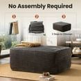 thumbnail image 4 of Ovios Oversized Ottoman Footrest for Sofa Large Plush Corduroy Pouf Ottoman Coffee Table Rectangle Floor Bench Extra Seating for Living Room, No Assembly, Gray, 4 of 8
