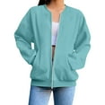 thumbnail image 3 of iHPH7 Baggy Jacket Baggy Jacket Women's Jackets Letterman Jacket Oversized Bomber Jacket Women Baseball Jacket Casual Outerwear Sky Blue L, 3 of 6
