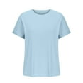 thumbnail image 4 of BSDJILFG Oversized T-Shirts for Women Plus Size Lounge Tops Casual Ribbed Knit Shirt Short Sleeve Loose Solid Color Basic Tees Sleepwear,S-3XL, 4 of 8