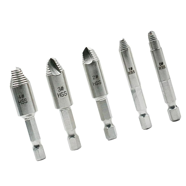 Kigauru 6Pcs Damaged Screw Extractor Set Steel Screw Remover 1/4 Inch Hex  Shank Fine Thread Bad Screw Stud Remover Easy Out Stripped Screw Extractor  Kit with 60mm Length Magnetic Extension Bit 