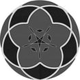 thumbnail image 1 of Ahgly Company Machine Washable Indoor Round Transitional Charcoal Black Area Rugs, 4' Round, 1 of 7
