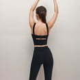 thumbnail image 4 of Women's Square Neck Active Crop Tank Top with Contour Seams Wide Straps and Sculpting Stretch Performance Fabric - Black, Large, 4 of 5