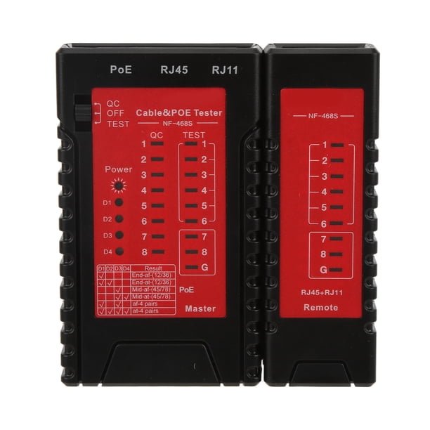 Probador de cables de red NOYAFA NF‑468S con detección de desconexión de tensión soportada y comprobador de cables telefónicos