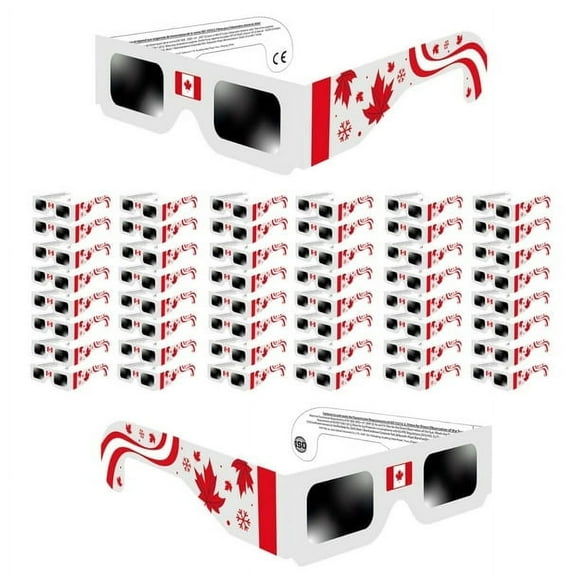 [50 Pack] Solar Eclipse Glasses Canada Design - AAS Approved - ISO Certified 12312-2 & CE Certfied