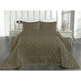 thumbnail image 2 of Ambesonne Owl Quilted Bedspread Set 3 Pcs, Night Bird Print Tribal Botany, King, Chocolate and Multicolor, 2 of 4
