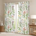 thumbnail image 2 of Homewish Rustic Floral Kids Black Out Curtains, Spring Green Flower Curtains Pack of 2 (42x63 Each), Leaf Plant Botanical Bedroom Curtains, Blackout Curtains Bedroom Decor, 2 of 6