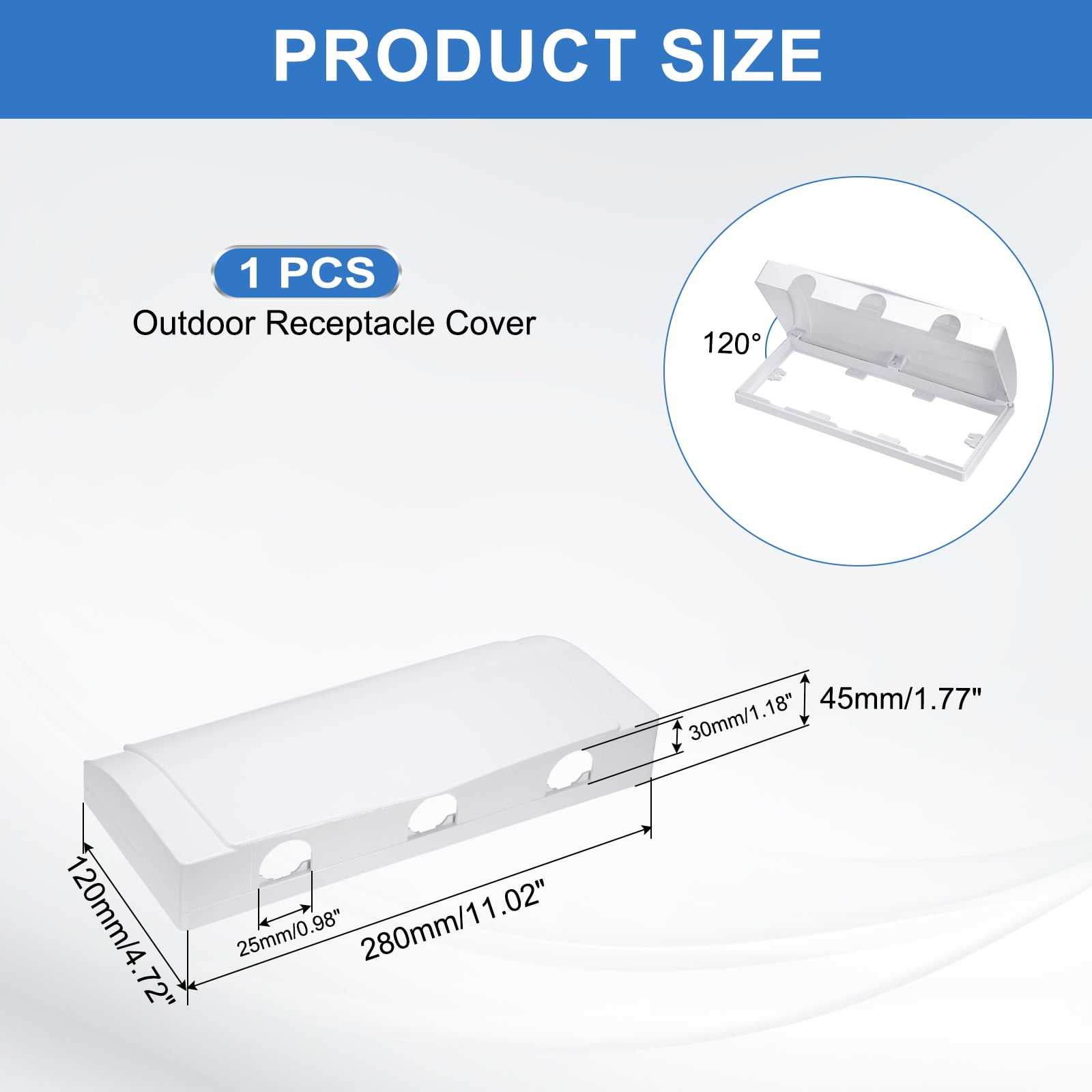 Uxcell 11.02 x 4.72 x 1.77 Inch Outlet Cover Box, White