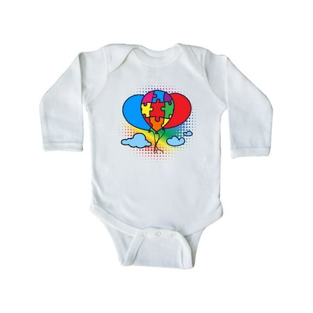 

Inktastic Autism Awareness Puzzle Ribbon Balloon Gift Baby Girl Long Sleeve Bodysuit