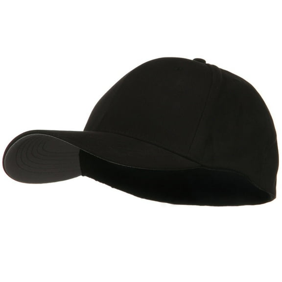 Structured Brushed Twill Flexible Big Size Cap - Black 2XL-3XL
