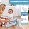 thumbnail image 4 of 2-in-1 Foldable Baby Potty Seat & Training Toilet, 5 Height Adjustable Toddler Toilet Seat with Anti-Slip Step Stool and Soft Padded Cushion, 4 of 9