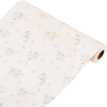 Plastic Drawer Liners Shelf Cabinet Closet Cupboard Mat Roll Non-Adhesive Waterproof Non-Slip Shelf Liner Refrigerator Kitchen Protector Lining for Pantry Dresser Home Pink Rose 29.6x200cm DIY