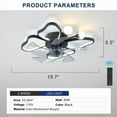 thumbnail image 2 of 19.7" Butterfly Ceiling Fan with Light and Remote, Black Flush Mount Modern Fandelier for Bedroom or Living Room, Quiet 6-Speed with Timer, Kids Room Favorite, 2 of 10