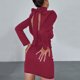 thumbnail image 5 of Vestido corto sin espalda para mujer vestido de otoño de manga larga para mujer traje diario con pajarita FLhrweasw Nuevo, 5 of 9