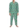 thumbnail image 3 of Fotbe Cartoon Lobsters 4 Pattern Long Sleeve Pajama Set for Men,Sleepwear Set,2-piece Loungewear Set,Soft PJs Comfy Nightwear with Pockets-Large, 3 of 7