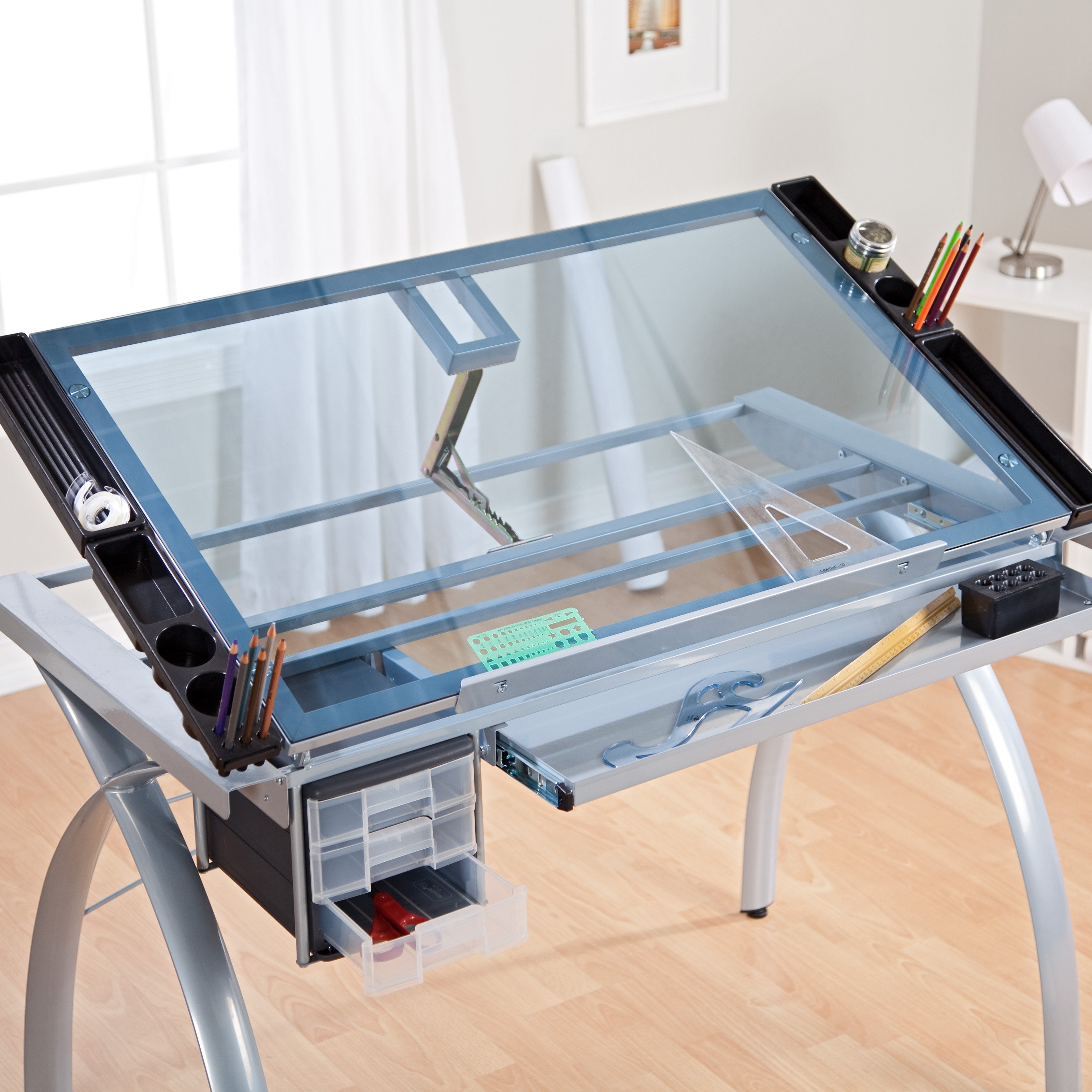 Studio Designs Futura Craft Station With Glass Top Com