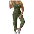 thumbnail image 2 of LEKODE Jumpsuits for Women Rompers for Mom Jumpsuits for Women Casual Womens Rompers for Summer Wide Leg Jumpsuits for Women One Piece Jumpsuits for Women Denim Romper for Women Green S, 2 of 9