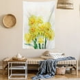 thumbnail image 2 of Daffodil Decor Tapestry, Digital Watercolors Paint of Bouquet Called Jonquils in England Lent Lily, Wall Hanging for Bedroom Living Room Dorm Decor, 40W X 60L Inches, Yellow Green, by Ambesonne, 2 of 5