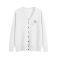 thumbnail image 2 of NTACZA Button Up Oversized Sweaters for Women V Neck White Flower Print Sweater Cardigan Cozy Loose Fit Womens Jumpers XL, 2 of 5