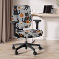 thumbnail image 6 of CHAQLIN Halloween Black Cat Desk Chair Cover with Stretchable Dustproof Polyester Fabric, Set of 2 for High Back Gaming Chair and Office Computer Chair, 6 of 8