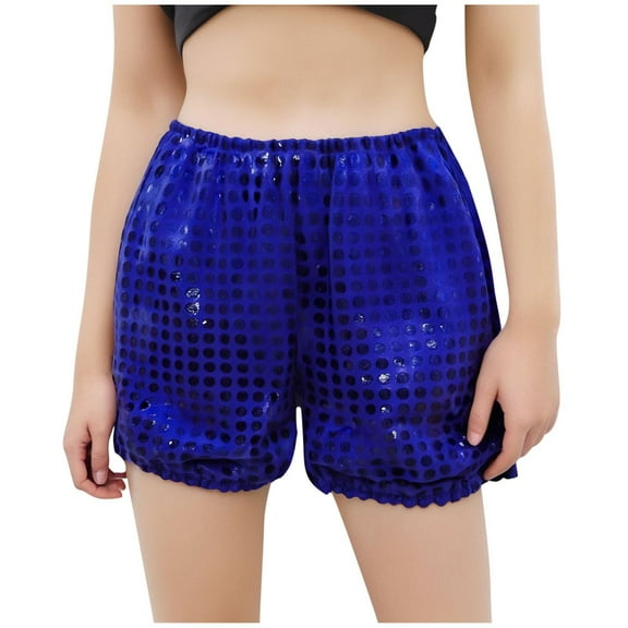 FNFYFH Shorts for Girls Elastic Waisted Sequin Shorts Performance Shorts,Blue