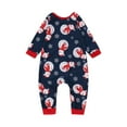 thumbnail image 4 of HOWPAY Family Christmas Pajamas Matching Sets Snowman Graphic Crew Neck Long Sleeve Bodysuit Holiday Loungewear Outfits for Bady Comfy Soft Xmas Lounge Sets Blue 6M, 4 of 7