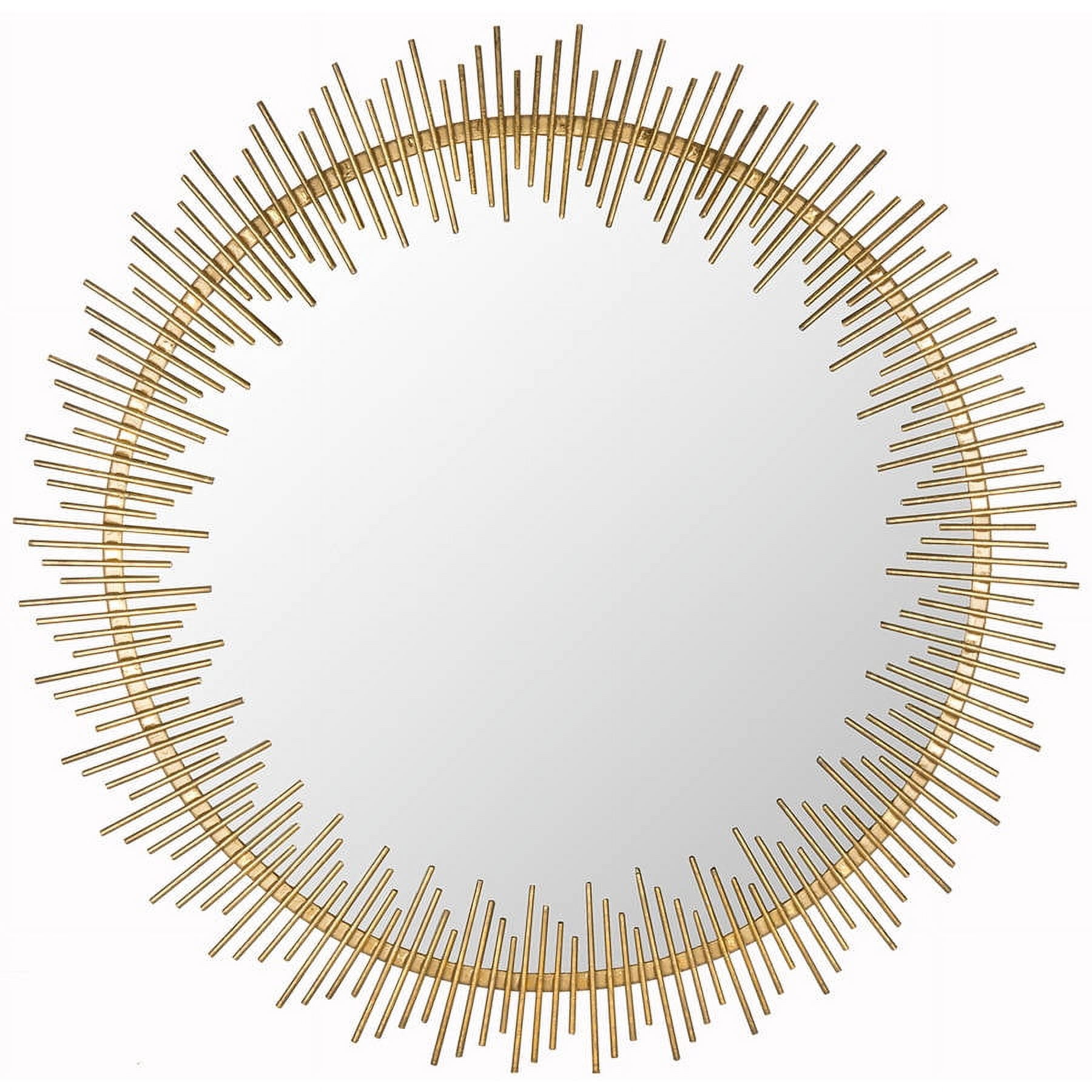 SAFAVIEH 25" Round Sunray Circle Mirror, Antique Gold