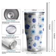 thumbnail image 3 of 30oz Pioneer Flower Floral Print Pattern Tumbler, Double Wall Vacuum Insulated Cup, BPA-Free Leak Proof Lid & Reusable Straws, Hot 12h, Cold 34h, 3 of 6