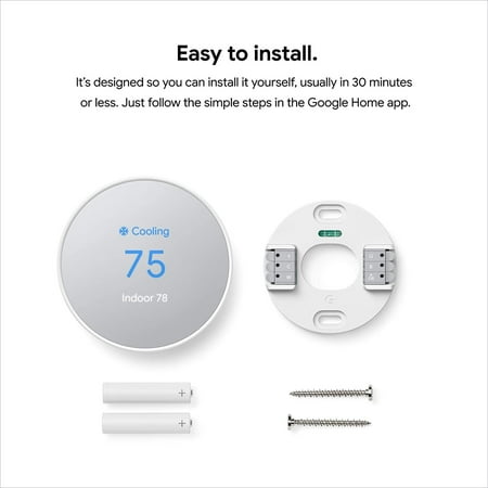 Google - Nest Smart Programmable Wifi Thermostat - Snow
