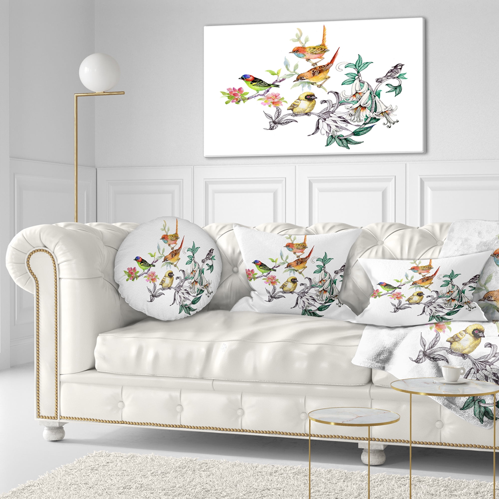 Designart 12" x 20" Multi-color Polyester Throw Pillow