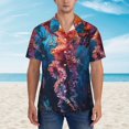 thumbnail image 2 of Susaid Colorful Jellyfish Abstract Print Hawaiian Shirts for Men Women,Hawaiian Summer Short-Sleeve Casual Relaxed-Fit Button-Down,Medium, 2 of 7