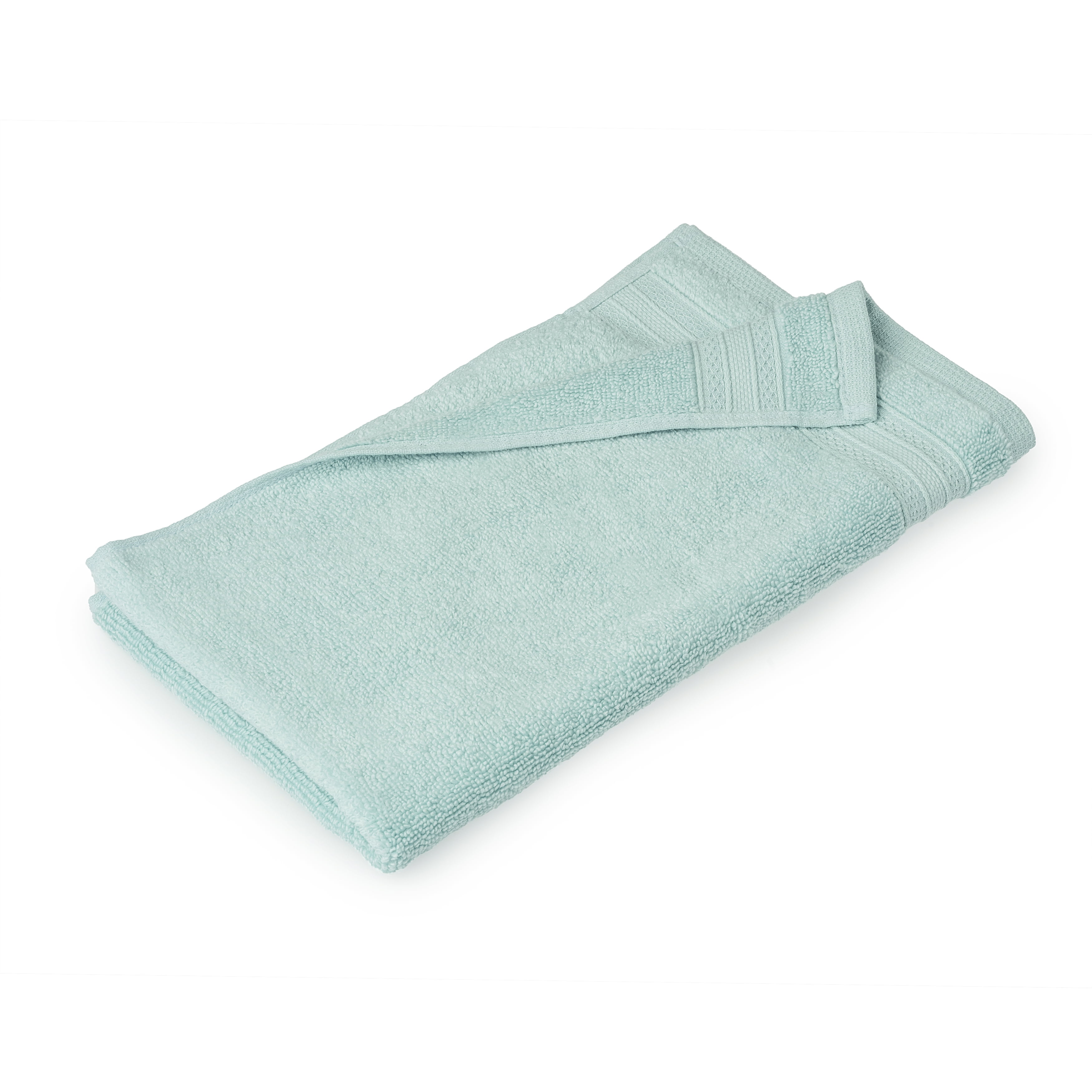 serviette de toilette Hometrends unie 100 % coton, 1 pièce, 550 g/m², ultra absorbante et douce, bleu sarcelle à main 16 x 28 po