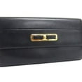 thumbnail image 1 of Pre-Owned Salvatore Ferragamo Vara Ribbon Flap Wallet, Size 22, C127, Black Leather, Women's, 1 of 6