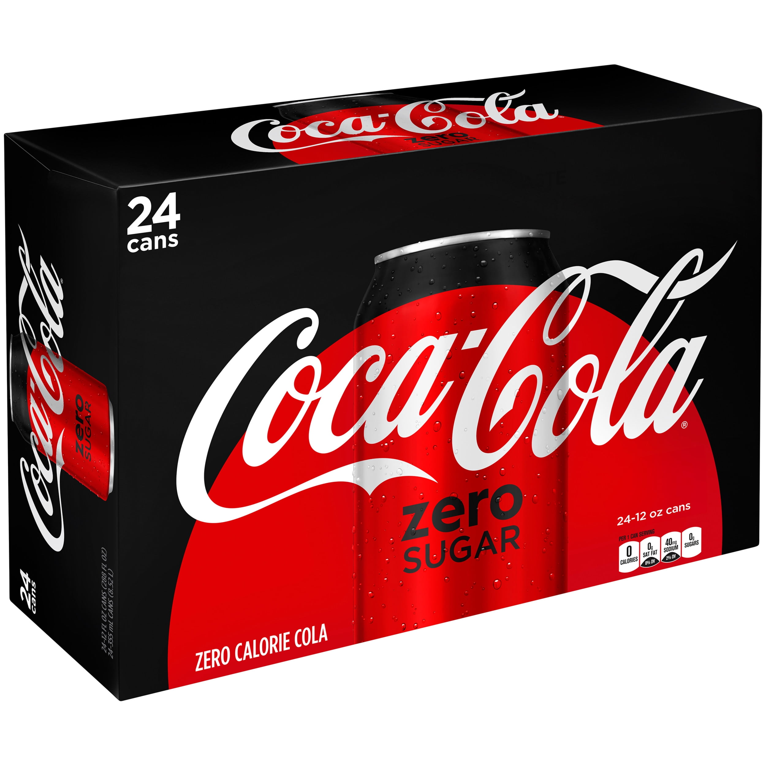 Coke Zero Sugar Diet Soda Soft Drink 12 Fl Oz 24 Pack Walmart 