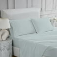 thumbnail image 4 of 100% Cotton King Sheet Set, 600 Thread Count Wrinkle-Resistant, Soft & Silky Sateen 4-Piece Set Light Blue by Aireolux, 4 of 9