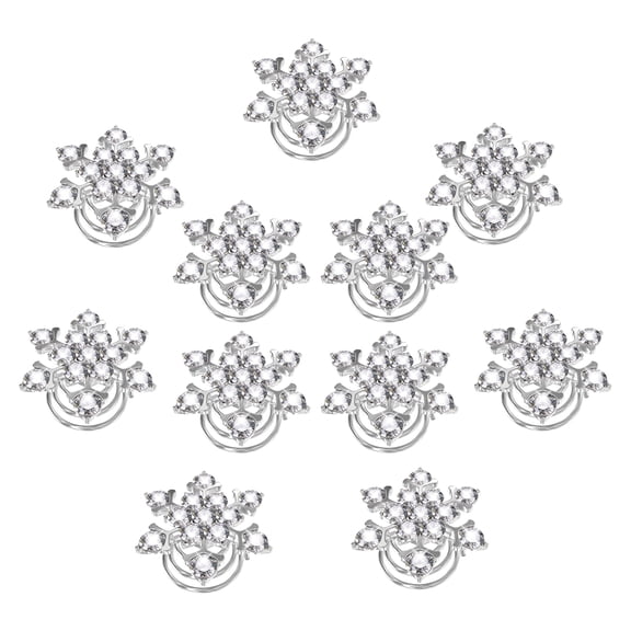20Pcs Snowflake Hair Clips Shinny Rhinestone Snowflake Hairpins for Christmas Party Supplies