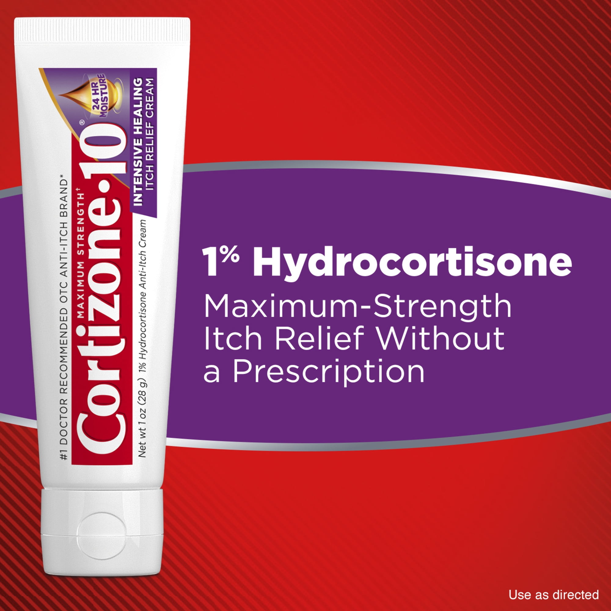 Cortizone-10 Maximum Strength Intensive Healing Itch Relief Cream, 1% Hydrocortisone, Fast-Acting, Anti-Itch Cream for Bug Bites, Rash, Eczema, Psoriasis, Poison Ivy, Oak, Sumac & More, 1 oz