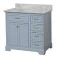 thumbnail image 3 of Aria 36" Bathroom Vanity with Powder Blue Cabinet and Carrara Marble Top, 3 of 6
