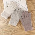 thumbnail image 2 of Elastic Full Finger Gloves Warm Thick Cycling Driving Fashion Women Men Winter Warm Knitted Woolen Outdoor Gloves, 2 of 5