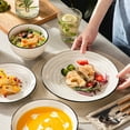 thumbnail image 3 of MALACASA 24 pcs Dinnerware Sets, Plates and Bowls Set for 6, Stoneware Dinner Set, Beige, 3 of 7