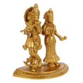 thumbnail image 2 of Radha Krishna Murti, Elegant Design With Rich Color Details, Brass, Gold - 7 Inch, Ideal For Décor & Devotional Use, Antique Style, Handmade, Gift For Religious Celebrations, Weddings, Idol, 2 of 5