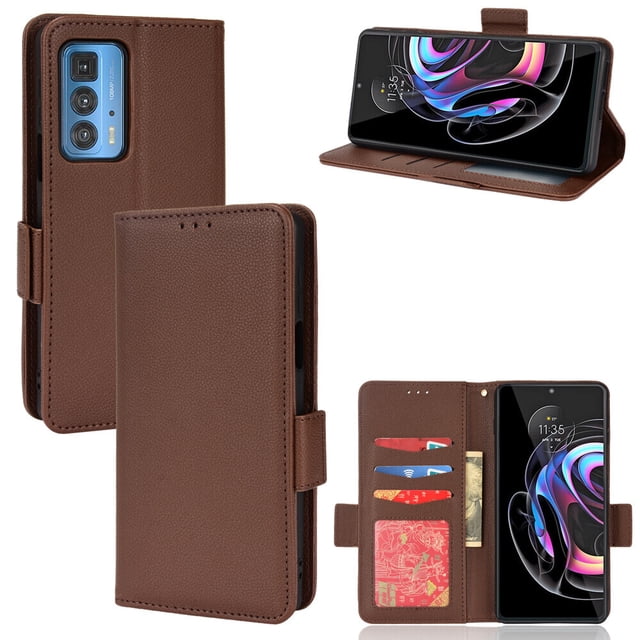 Motorola Edge 20 Pro Case , PU Leather Flip Cover Card Slots Magnetic Closure Wallet Case for Motorola Edge 20 Pro