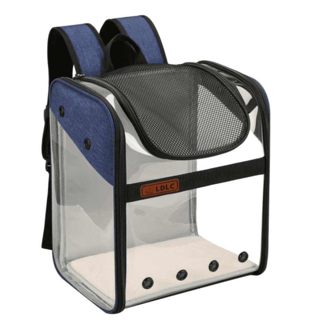 Pet Carrier Backpack for Dogs Cats Wide Use Breathable Round Hole High Quality Material for Shopping(Blue)