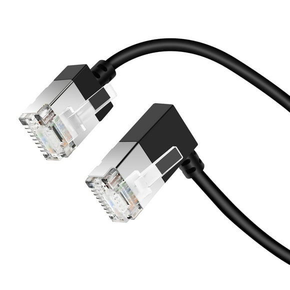 Cable Ethernet Dutevolns Cat 6, 90°, ángulo recto, 7,6 m, negro