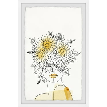Marmont Hill Sunflower Crown Framed Painting Print