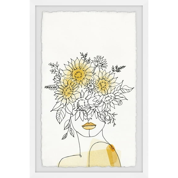 Marmont Hill Sunflower Crown Framed Painting Print