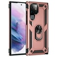 thumbnail image 3 of Compatible with Samsung Galaxy S21 Ultra Protective Case,Heavy Duty Shockproof Armor Phone Case with 360° Rotating Metal Ring Holder Kickstand Military Grade Protection Rugged Cover,Rosegold, 3 of 8