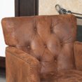 thumbnail image 3 of Noble House Chaise Club en Cuir Touffeté en Marron, 3 of 5