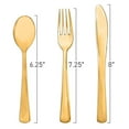 thumbnail image 2 of Smarty 6.25" Shiny Metallic Gold Disposable Plastic Dinner Spoons 600ct, 2 of 6