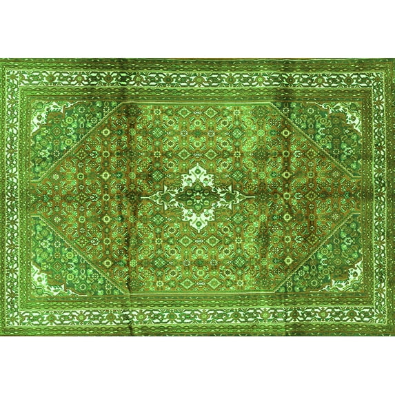 Ahgly Company Indoor Rectangle Persian Green Traditional Area Rugs, 8' x 10'